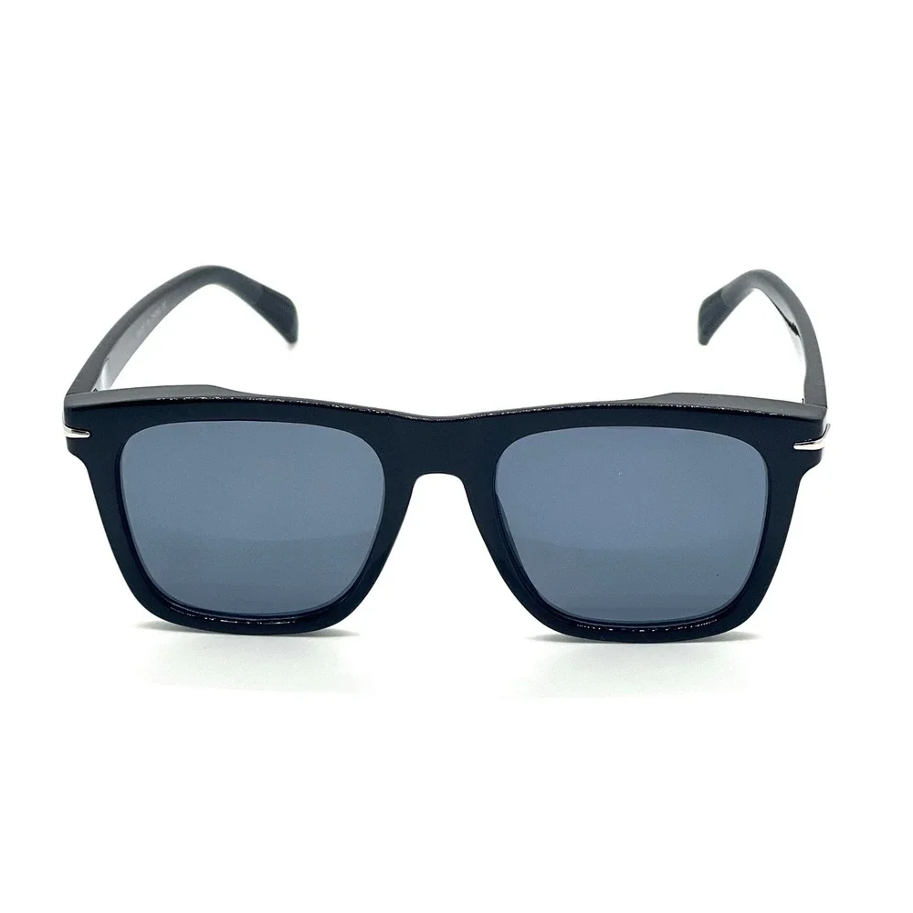 Square Sunglasses Black Frame‎ Gold Accent Black Lens Fashion Shades Street Wear